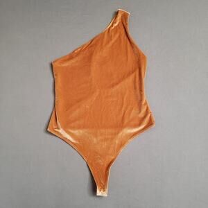 FABLETICS Gigi Velour Bodysuit‎ in Light Honey Size XL New Burnt Orange